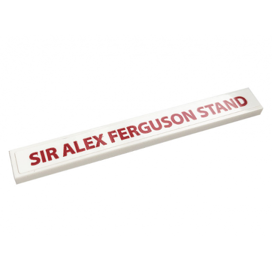 Tile 1 x 8 with Red 'SIR ALEX FERGUSON STAND' on White Background Pattern (Sticker) - Set 10272