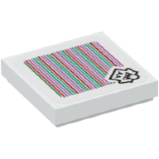Tile 2 x 2 with Super Mario Scanner Code Boo Pattern (Sticker) - Sets 71369 / 71399