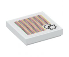 Tile 2 x 2 with Super Mario Scanner Code Blooper Pattern (Sticker) - Sets 71361 / 71413 / 71432