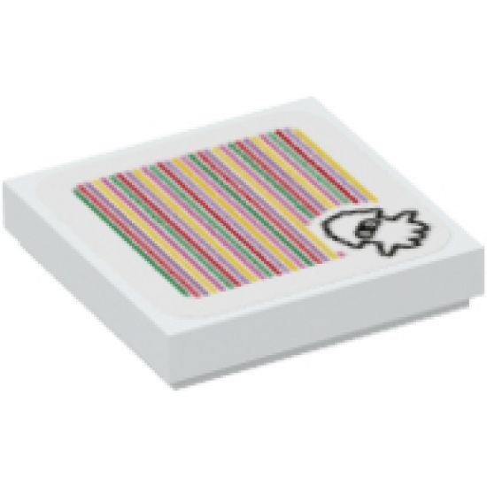 Tile 2 x 2 with Super Mario Scanner Code Blooper Pattern (Sticker) - Sets 71361 / 71413 / 71432