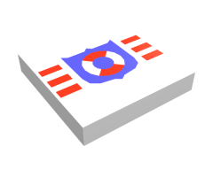 Tile 2 x 2 with Coast Guard Shield and Stripes Pattern