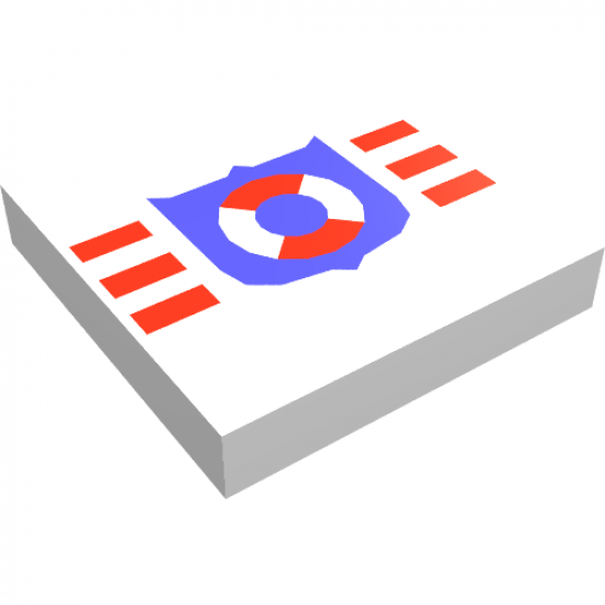 Tile 2 x 2 with Coast Guard Shield and Stripes Pattern