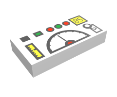 Tile 1 x 2 with Gauges, Buttons and '85' Pattern
