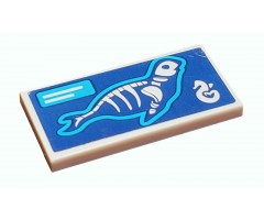 Tile 2 x 4 with Seal X-Ray and Heartlake Rescue Logo Pattern (Sticker) - Set 41380