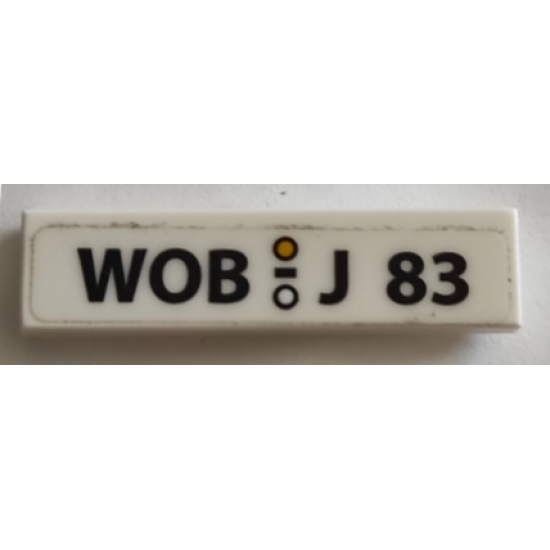 Tile 1 x 4 with 'WOB - J 83' Pattern (Sticker) - Set 10252