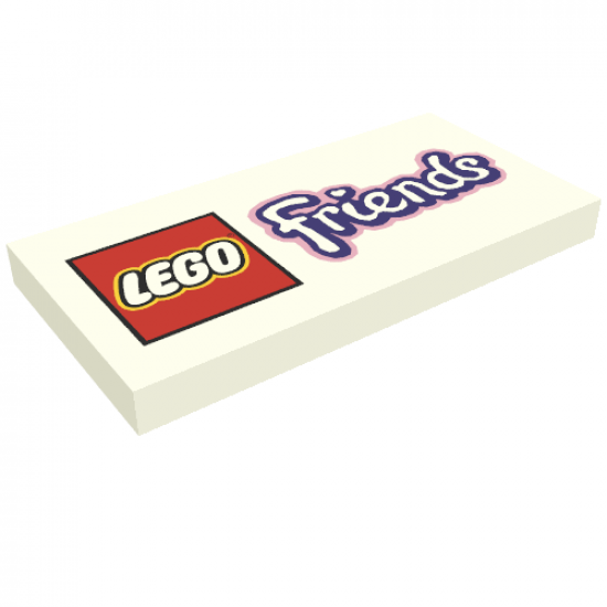Tile 2 x 4 with LEGO Friends Logo Pattern