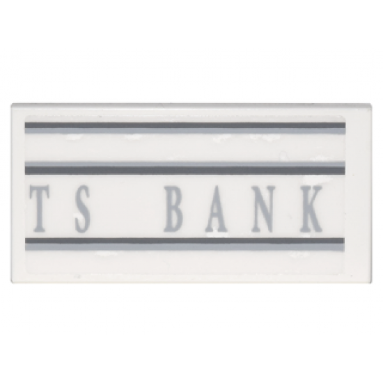 Tile 2 x 4 with 'TS BANK' Pattern (Sticker) - Set 10217