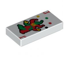 Tile 1 x 2 with Playing Card Joker Pattern