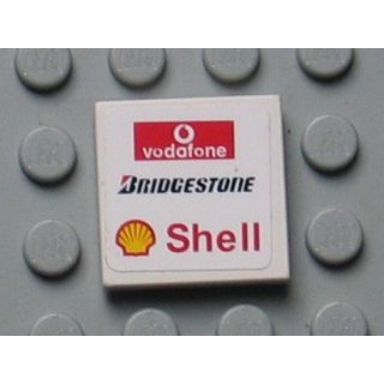 Tile 2 x 2 with Vodafone (Wide), Bridgestone and Shell Logos Pattern (Sticker) - Set 8654