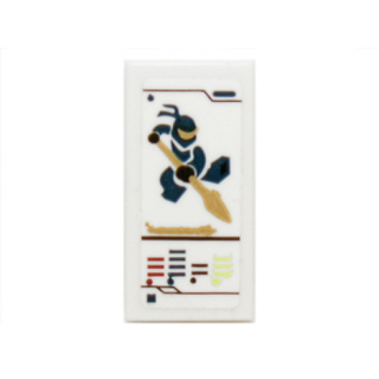 Tile 1 x 2 with Ninjago Game Card with Blue Ninja Jay Pattern (Sticker) - Set 70732