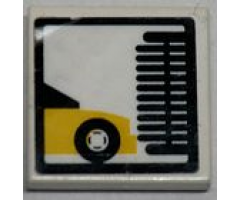 Tile 2 x 2 with Car Wash Brush Pattern (Sticker) - Set 7993