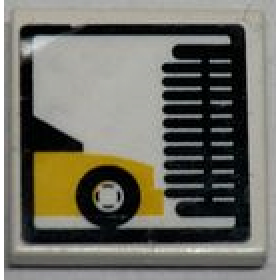 Tile 2 x 2 with Car Wash Brush Pattern (Sticker) - Set 7993