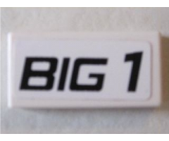 Tile 1 x 2 with 'BIG 1' on White Background Pattern (Sticker) - Set 8495