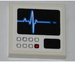 Tile 2 x 2 with Medical Graph Pattern (Sticker) - Set 4431