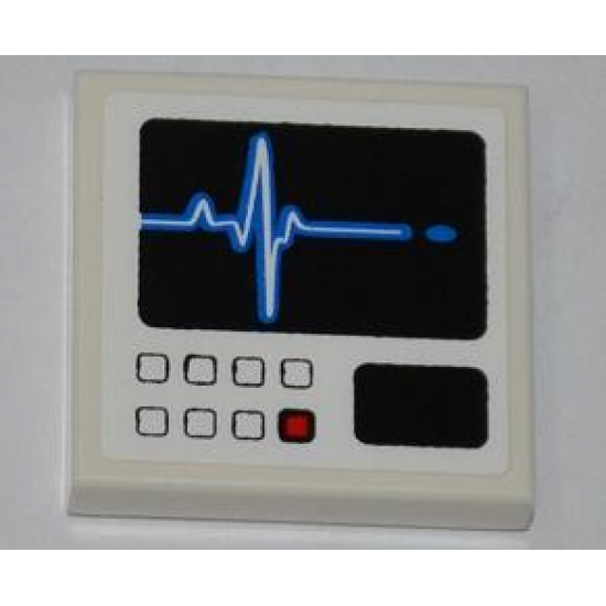 Tile 2 x 2 with Medical Graph Pattern (Sticker) - Set 4431