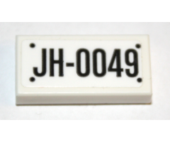 Tile 1 x 2 with 'JH-0049' Pattern (Sticker) - Set 10259