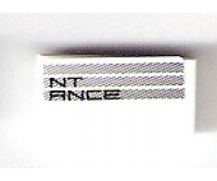Tile 1 x 2 with 'NT ANCE' and Light Bluish Gray Stripes Pattern Model Left Side (Sticker) - Set 75876