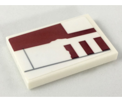 Tile 2 x 3 with X-wing Red Three (Biggs Darklighter) Signs Pattern Model Left Side (Sticker) - Set 75218