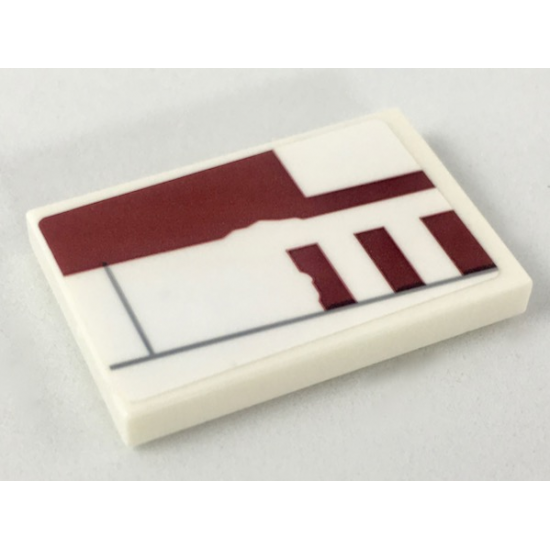 Tile 2 x 3 with X-wing Red Three (Biggs Darklighter) Signs Pattern Model Left Side (Sticker) - Set 75218