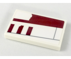Tile 2 x 3 with X-wing Red Three (Biggs Darklighter) Signs Pattern Model Right Side (Sticker) - Set 75218