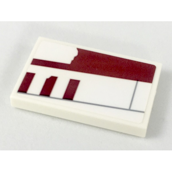 Tile 2 x 3 with X-wing Red Three (Biggs Darklighter) Signs Pattern Model Right Side (Sticker) - Set 75218