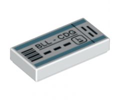 Tile 1 x 2 with 'BLL - CDG' Airline Ticket Pattern