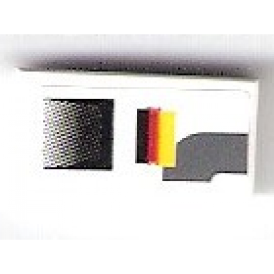 Tile 1 x 2 with Black Air Outlet and Dark Bluish Gray Markings and German Flag Pattern Model Left Side (Sticker) - Set 75876