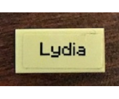 Tile 1 x 2 with 'Lydia' Pattern (Sticker) - Set 21144