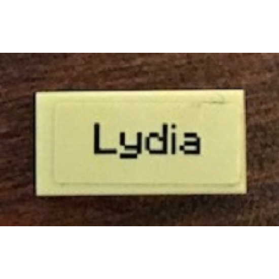 Tile 1 x 2 with 'Lydia' Pattern (Sticker) - Set 21144