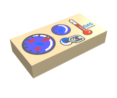 Tile 1 x 2 with Car Gauges Pattern