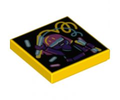 Tile 2 x 2 with BeatBit Album Cover - Dark Purple Girl with Glowsticks Pattern