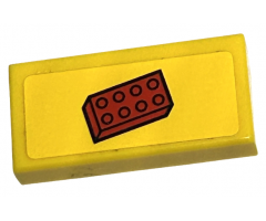 Tile 1 x 2 with Red 2 x 4 Brick Pattern (Sticker) - Set 60097
