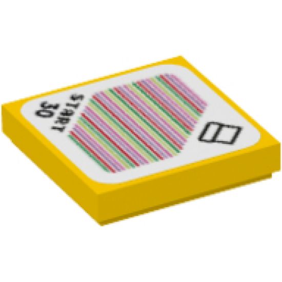 Tile 2 x 2 with Super Mario Scanner Code Pipe and 'START 30' Pattern (Sticker) - Set 71380