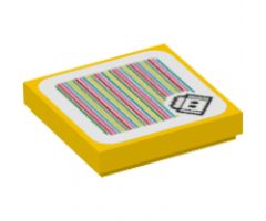 Tile 2 x 2 with Super Mario Scanner Code Lava Bubble Pattern (Sticker) - Set 71376