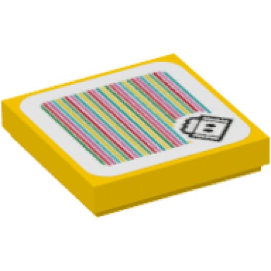 Tile 2 x 2 with Super Mario Scanner Code Lava Bubble Pattern (Sticker) - Set 71376