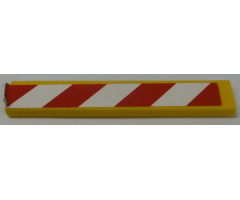 Tile 1 x 6 with Red and White Danger Stripes Pattern Model Left Side (Sticker) - Set 42009