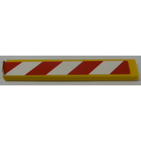 Tile 1 x 6 with Red and White Danger Stripes Pattern Model Left Side (Sticker) - Set 42009