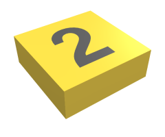 Tile 1 x 1 with Black Number 2 Pattern