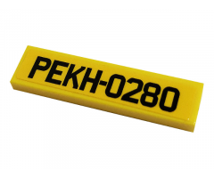 Tile 1 x 4 with 'PEKH-0280' on Yellow Background Pattern (Sticker) - Set 10265