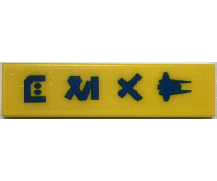 Tile 1 x 4 with Blue Ninjago Logogram 'ADU' and Spaceship Profile Pattern (Sticker) - Set 70657