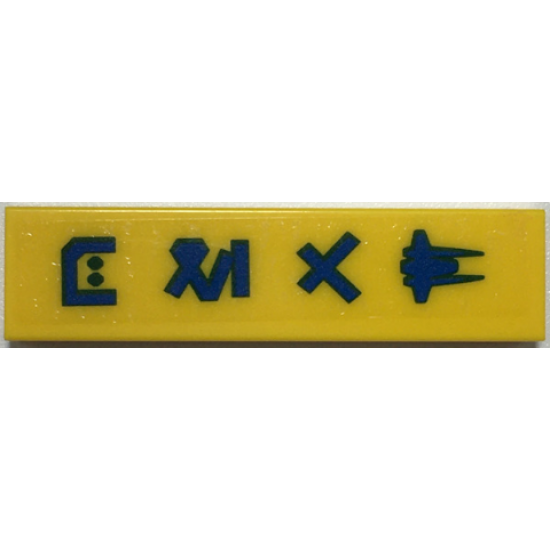 Tile 1 x 4 with Blue Ninjago Logogram 'ADU' and Spaceship Profile Pattern (Sticker) - Set 70657