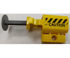 Projectile Launcher, Net Shooter with Dark Bluish Gray Firing Pin with Black and Yellow Danger Stripes and 'CAUTION' Pattern (Sticker) - Set 75926