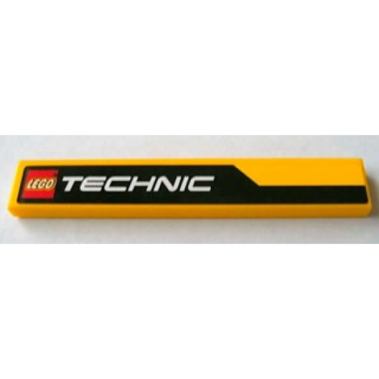 Tile 1 x 6 with Black Line and LEGO TECHNIC Logo Pattern Model Left (Sticker) - Set 8069