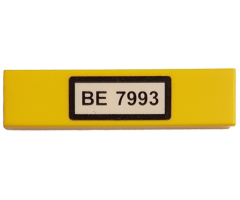 Tile 1 x 4 with 'BE 7993' Pattern (Sticker) - Set 7993