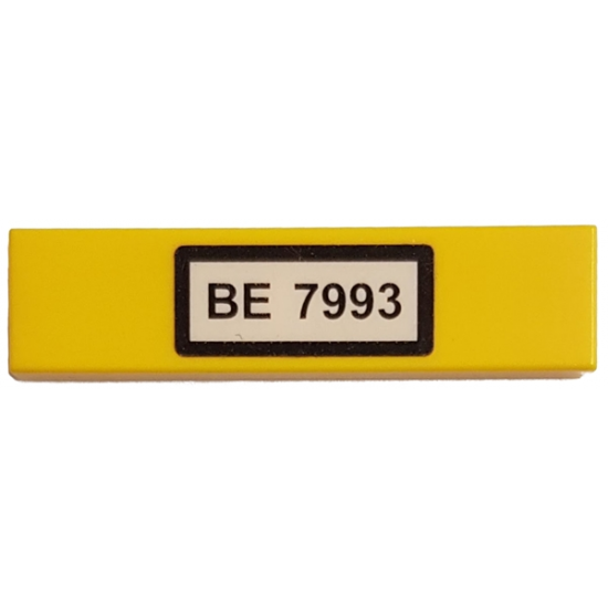 Tile 1 x 4 with 'BE 7993' Pattern (Sticker) - Set 7993