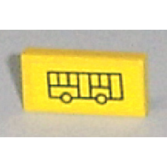 Tile 1 x 2 with Bus Pattern (Sticker) - Set 7641