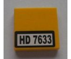 Tile 2 x 2 with Black 'HD 7633' on White Background Pattern (Sticker) - Set 7633