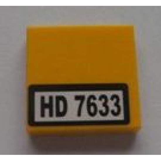 Tile 2 x 2 with Black 'HD 7633' on White Background Pattern (Sticker) - Set 7633