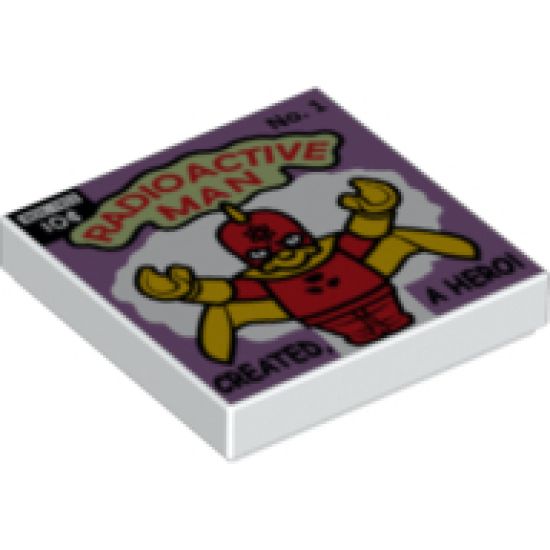 Tile 2 x 2 with Radioactive Man Comic Book Cover Pattern