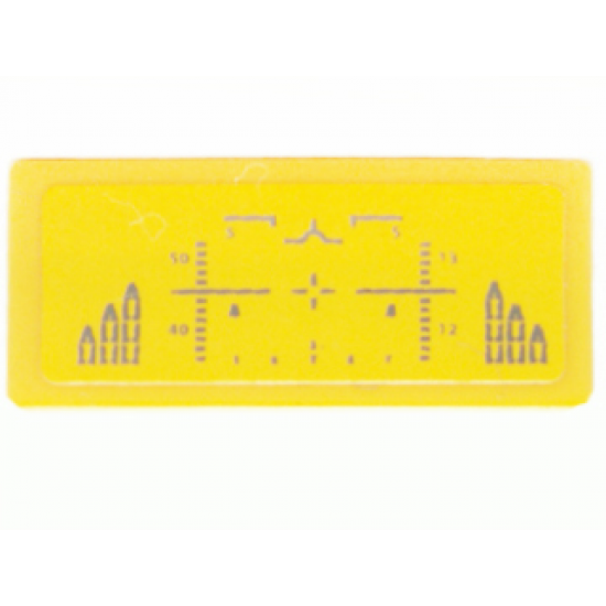 Tile 1 x 2 with Black Avionics Display Pattern (Sticker) - Set 8630